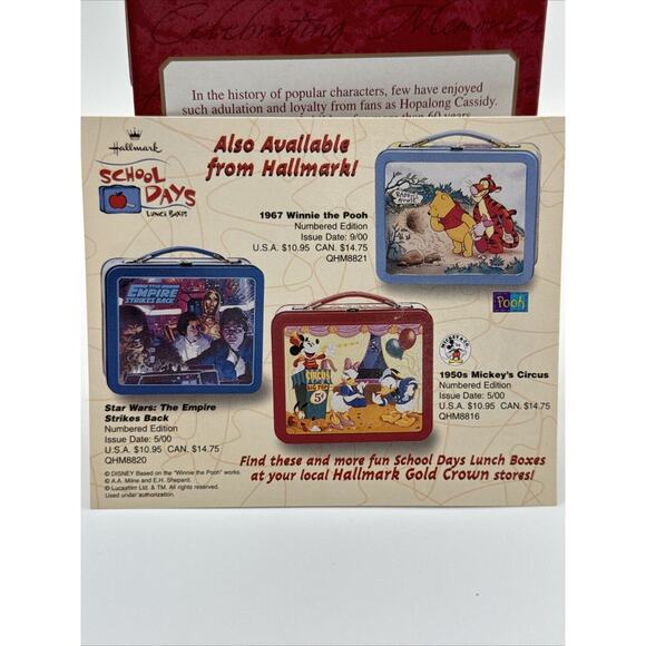 2000 Hallmark Keepsake Hopalong Cassidy Ornament Tin Lunch Box W/thermos 2pc Set - Picture 11 of 12